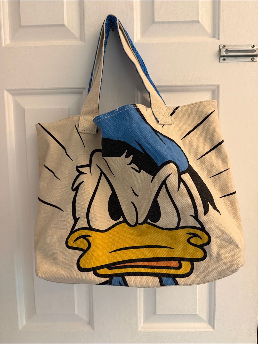 Disney store authentic Donald Duck angry and happy tote bag